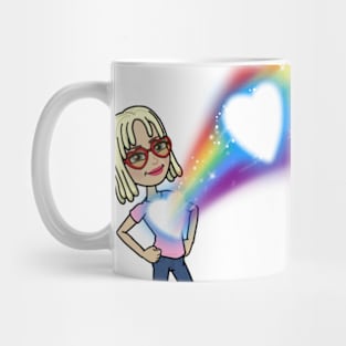 LGBT Girl Heart Burst rainbow Mug